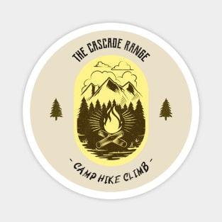 The Cascade Range Camp Hike Climb - Yellow Magnet